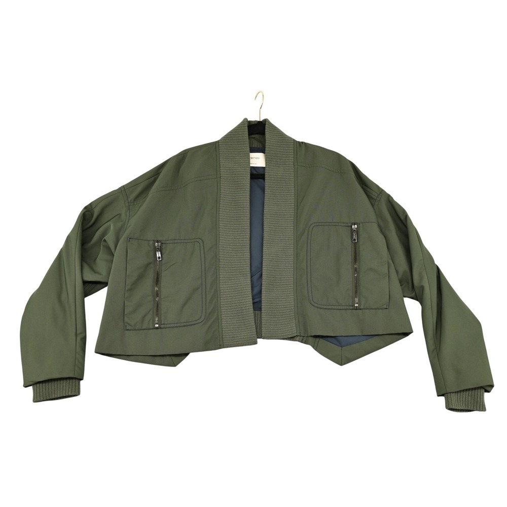 Sportmax Max Mara Rare Archive Kimono Bomber Jacket Khaki Green Crop EU42 US6
